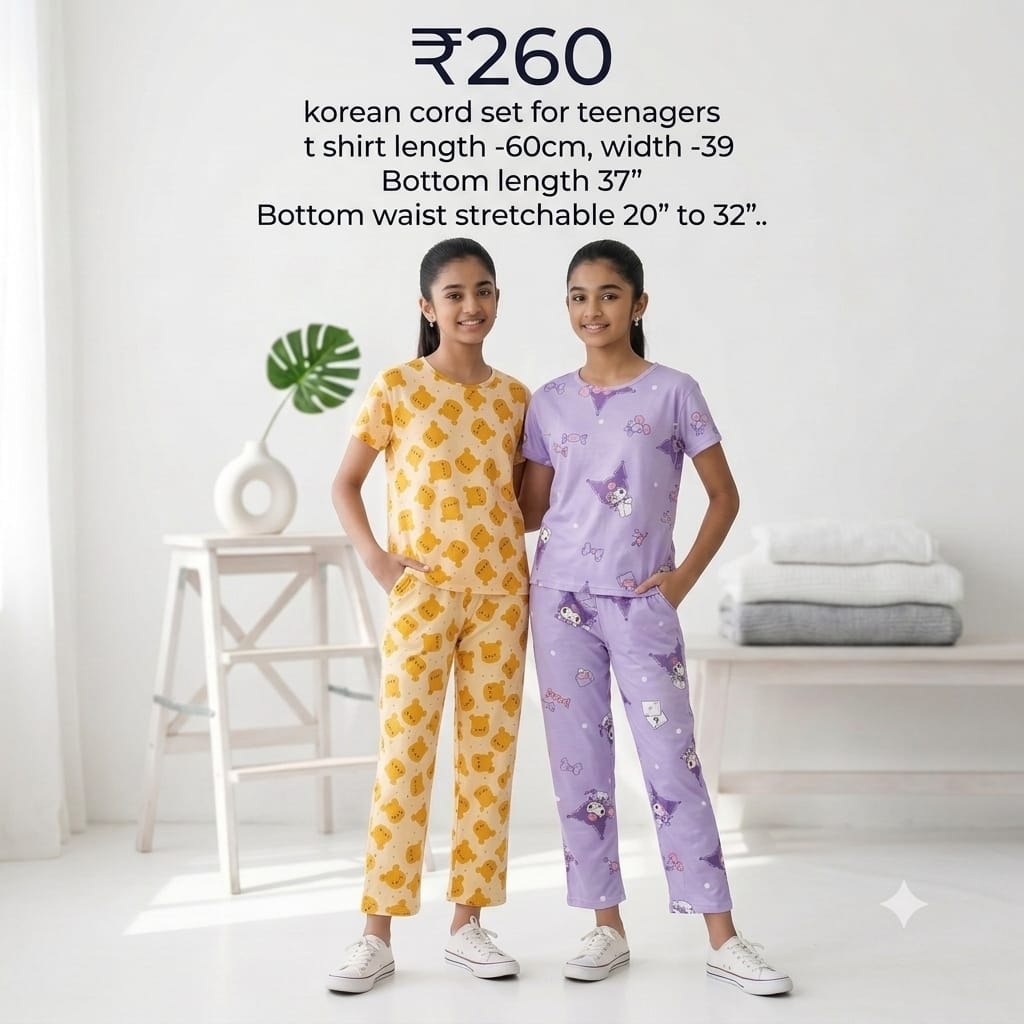 Korean Cord Set for Teenagers ₹260 | Trendy & Comfortable