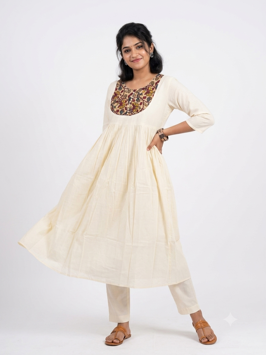 Onam kurtis mull chunderi fabric