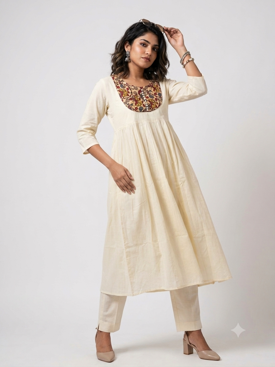 Onam kurtis mull chunderi fabric